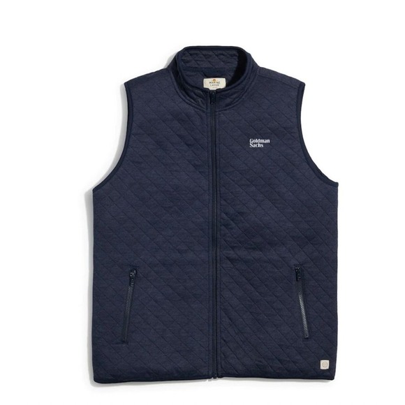 Marine Layer Goldman Sachs Corbet Vest Men's XL Navy Diamond Quilted NWT $135